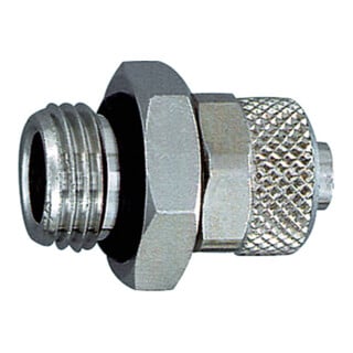 Riegler Gerade Einschraubverschraubung, O-Ring, G 3/8 a., für Schlauch 8/6
