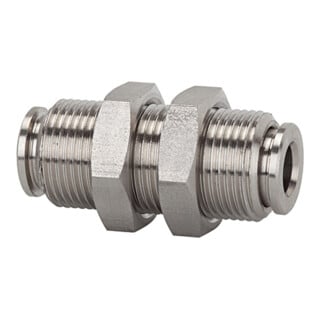 Riegler Gerade Schott-Steckverbindung, M20x1,0, Edelstahl 1.4404