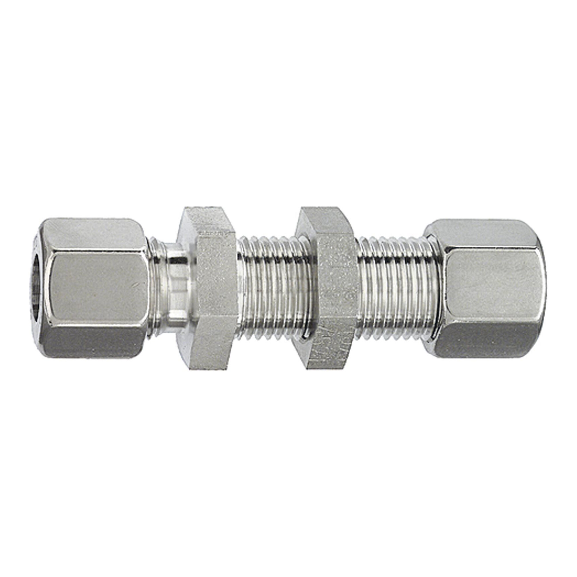 Riegler Gerade Schottverschraubung, Rohr-Außen-Ã ̃ 12 mm, Edelstahl 1.4571