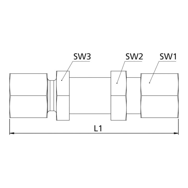 Riegler Gerade Schottverschraubung, Rohr-Außen-Ã˜ 6 mm, Stahl verzinkt, V 170