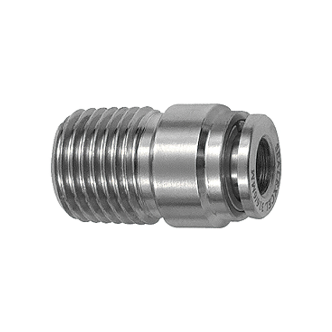 Riegler Gerade Steckverschr., rund, R 1/8 a., Schlauch Ø 6, ES 1.4404