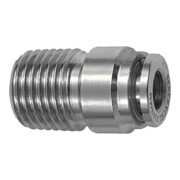 Riegler Gerade Steckverschr., rund, R 3/8 a., Schlauch Ã˜ 10, ES 1.4404-1