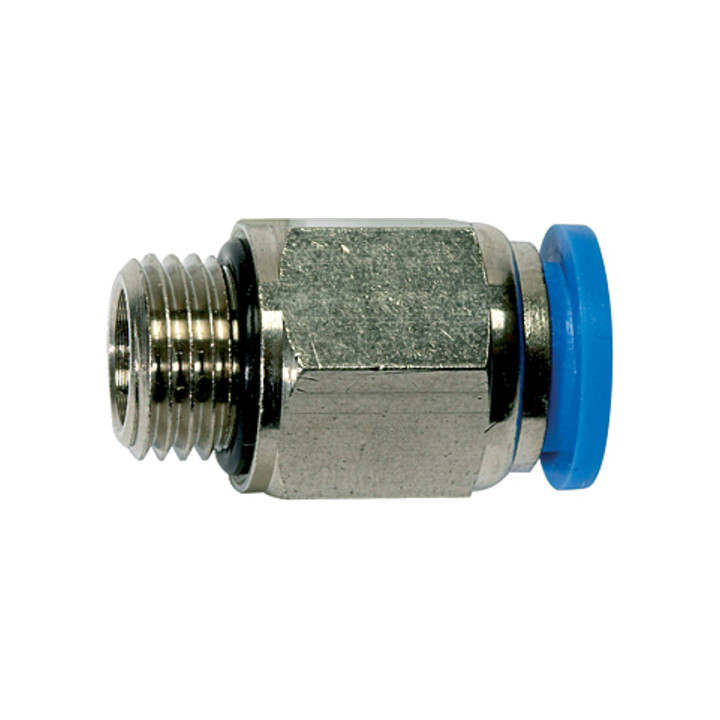 RIEGLER Gerade Steckverschraubung Blaue Serie G 3/8 a. Schlauchdurchmesser 10 mm
