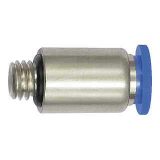 RIEGLER Gerade Steckverschraubung Blaue Serie mini, Messing vernickelt