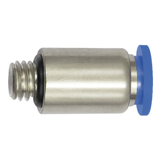 RIEGLER Gerade Steckverschraubung Blaue Serie mini, Messing vernickelt