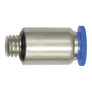 RIEGLER Gerade Steckverschraubung Blaue Serie mini, Messing vernickelt