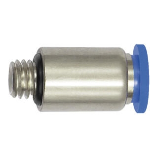 RIEGLER Gerade Steckverschraubung Blaue Serie mini, Messing vernickelt