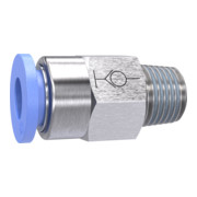 RIEGLER Gerade Steckverschraubung Blaue Serie R 3/8 a, selbstabsperrend R 3/8  inch