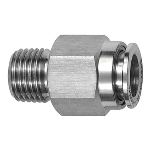 Riegler Gerade Steckverschraubung R 1/2 a., Schlauch-Außen-Ø 16,ES 1.4404