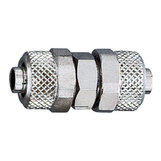 Riegler Gerade Verbinder, für Schlauch 10/8 mm, SW 14, Messing vernickelt
