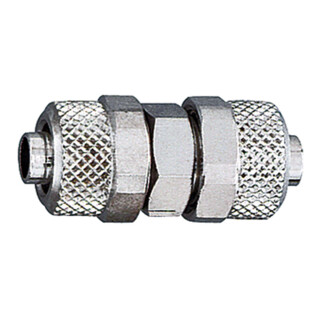 Riegler Gerade Verbinder, für Schlauch 4/2 mm, SW 10, Messing vernickelt