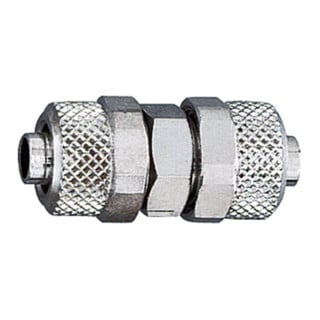 Riegler Gerade Verbinder, für Schlauch 8/6 mm, SW 12, Messing vernickelt
