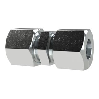 Riegler Gerade Verschraubung, Rohr-Außen-Ã˜ 10 mm, Stahl verz., PN bar 100