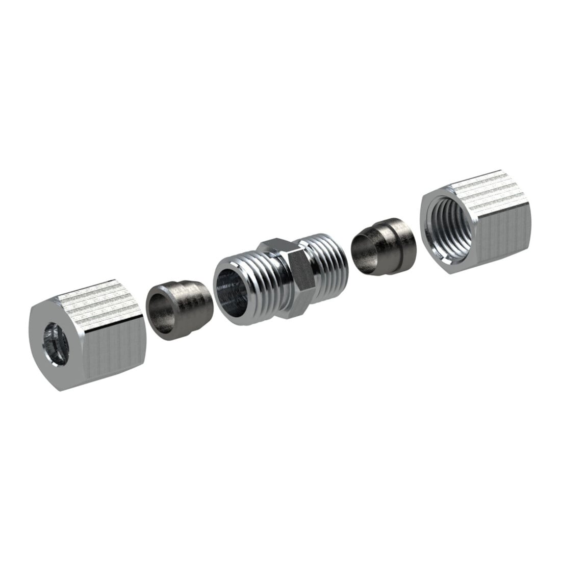 Riegler Gerade Verschraubung, Rohr-Außen-Ø 22 mm, Stahl verzinkt