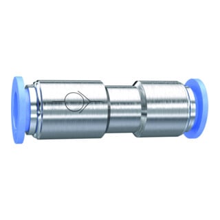 RIEGLER Gerades Rückschlagventil Blaue Serie 10 bar, Messing vernickelt