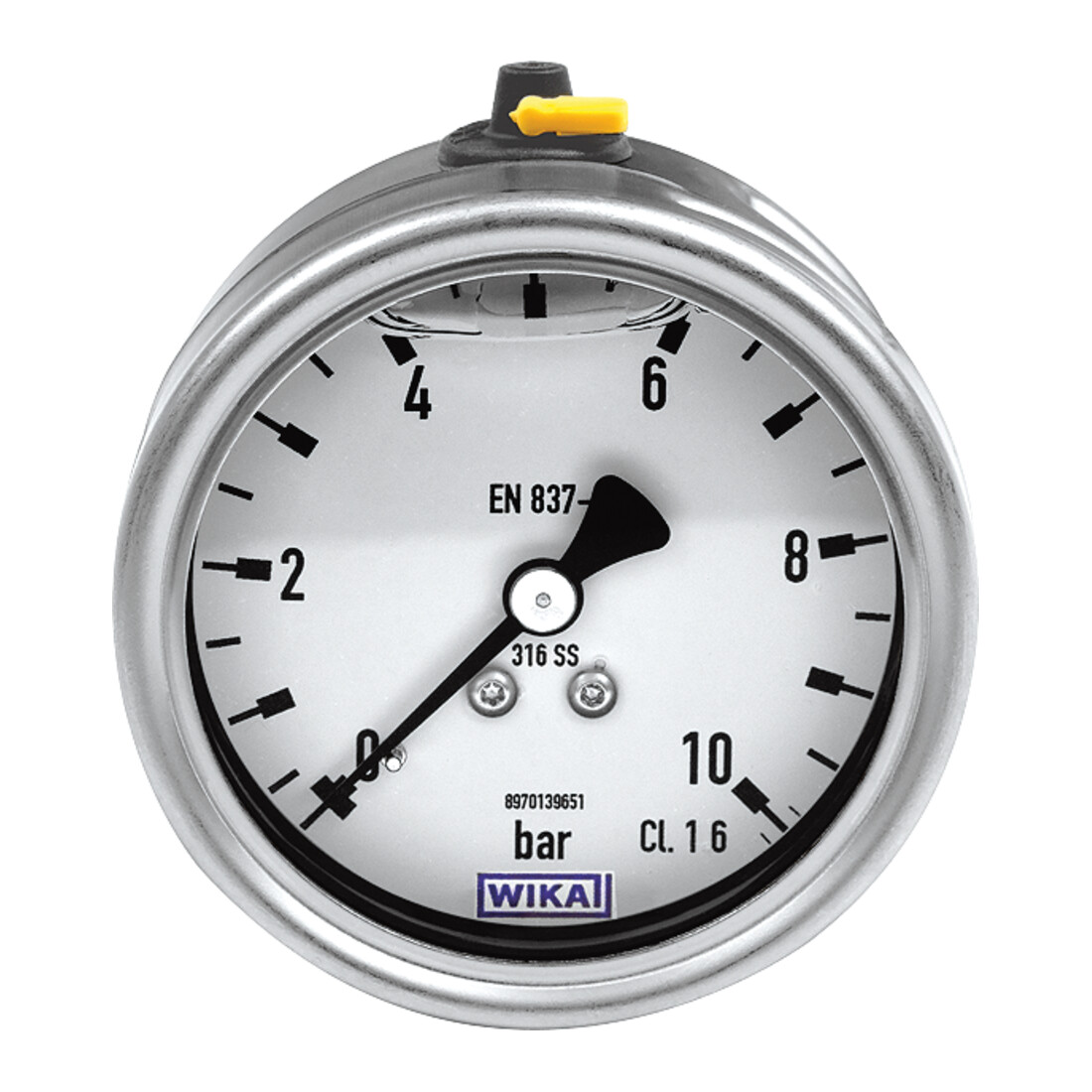 Riegler Glyzerinmano, acier CrNi, G 1/4 arrière centré, -1/0,0 bar, Ø63