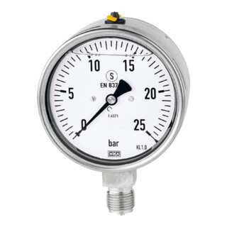 Riegler Glyzerinmano, acier CrNi, sécurité, G 1/2 bas, 0-25,0 bar, Ø100