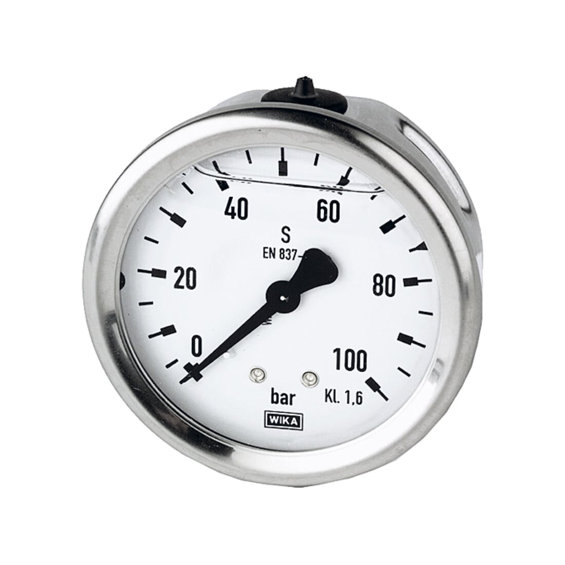 RIEGLER Glyzerinmano. Acier inoxydable G 1/4 au centre à l'arrière -1 / 0,0 bar Diamètre 63 mm