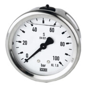 RIEGLER Glyzerinmano. Acier inoxydable G 1/4 centré à l'arrière 0-100,0 bar Diamètre 63 mm-1