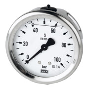 Riegler Glyzerinmano., CrNi-Stahl, G 1/4 hinten zentr., 0-400,0 bar, Ã˜ 63