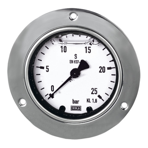 Riegler Glyzerinmano, Frontring, G 1/4 hinten zentr., 0 - 160,0 bar, Ø 63