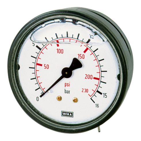 Riegler Glyzerinmano., Kunststoff, G 1/4 hinten zentr., 0-160,0 bar, Ø 63