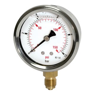 Riegler Glyzerinmano »pressure line«, G 1/2 u., 0-16,0 bar/230 psi, Ã˜100