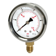 Riegler Glyzerinmano »pressure line« G 1/4 unten, 0-10,0 bar/150 psi, Ã˜63