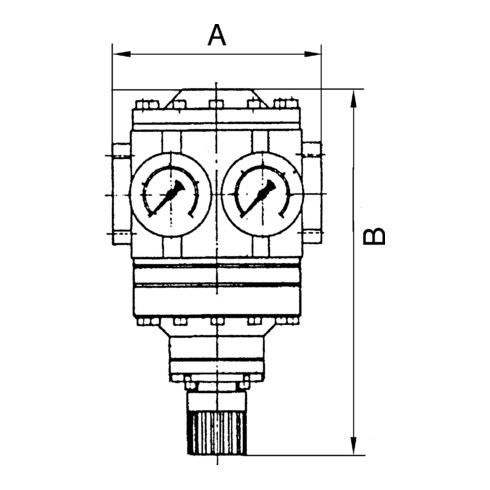 Riegler Großdruckregler mit 2 Manometern, G 1 1/2, Regelber. 0,5 - 10 bar