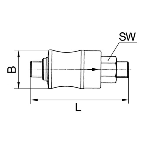 Riegler Hand-Schiebeventil, G 1/4 IG, SW 17, PN max. 10 bar