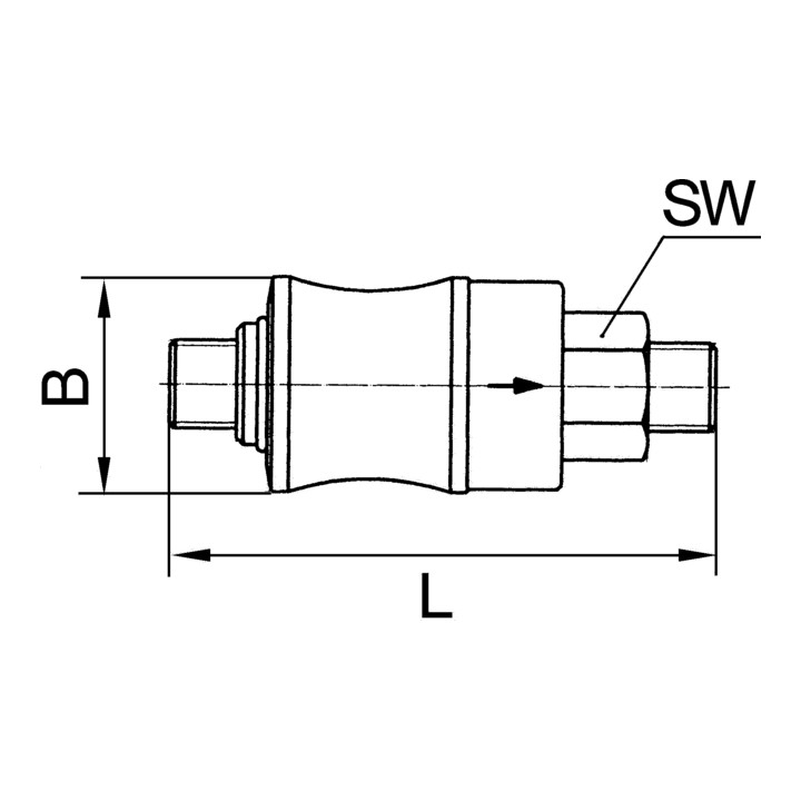 Riegler Hand-Schiebeventil, G 3/8 IG, SW 22, PN max. 10 bar