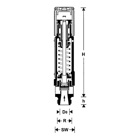 Riegler Hochleistungs-Sicherheitsventil, MS, G 1 1/2, Ansprechdruck 2 bar