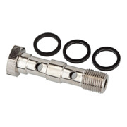 Riegler Hohlschraube, zweifach, G 3/8, Messing vernickelt-1