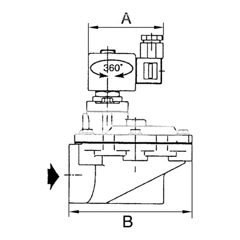 Riegler Impulsmembranventil, NC, 230 V, 50-60 Hz int. Vorsteuerung, G 2