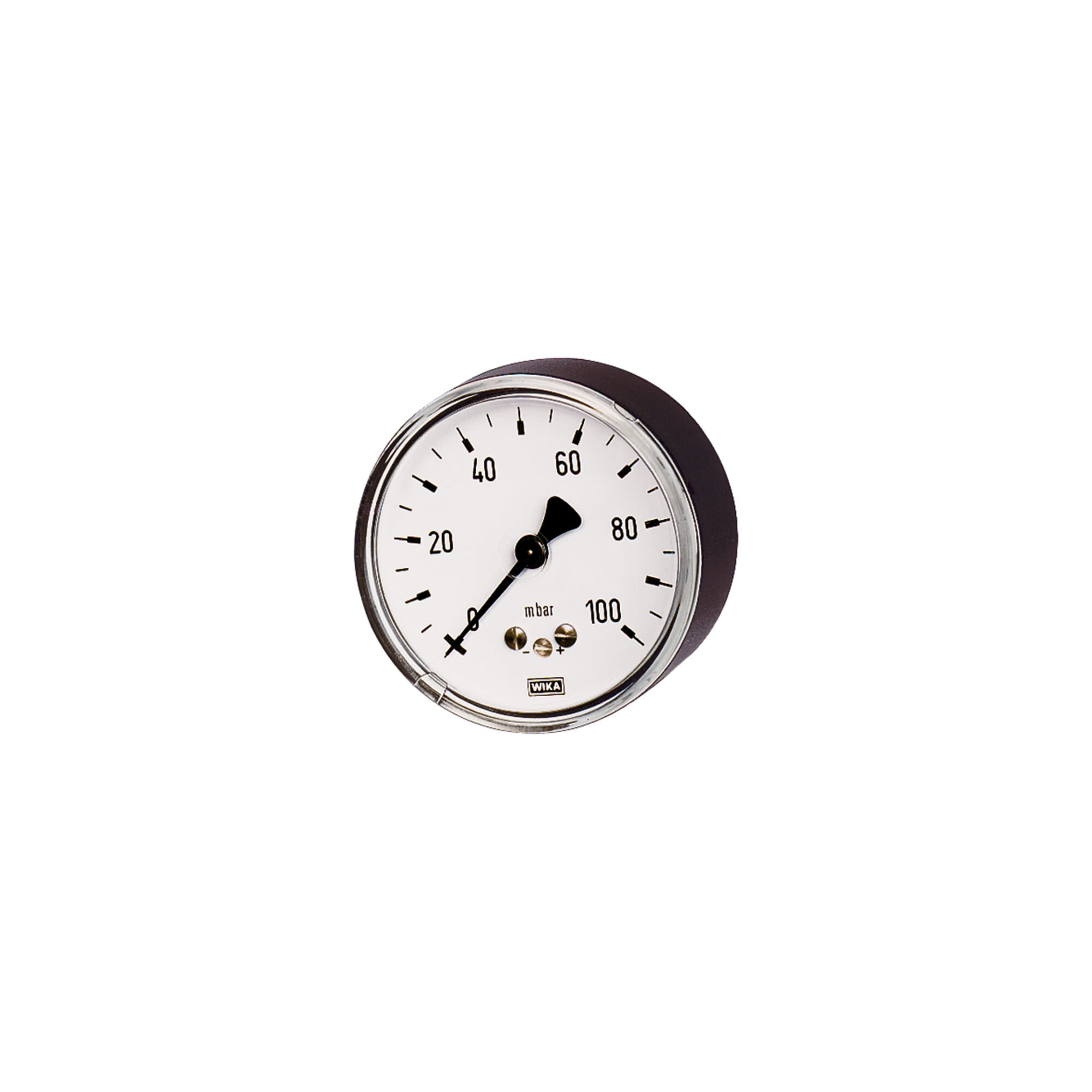 Riegler Kapselfedermanometer, G 1/2 hinten exzentr., 0 - 160 mbar, Ã ̃ 100