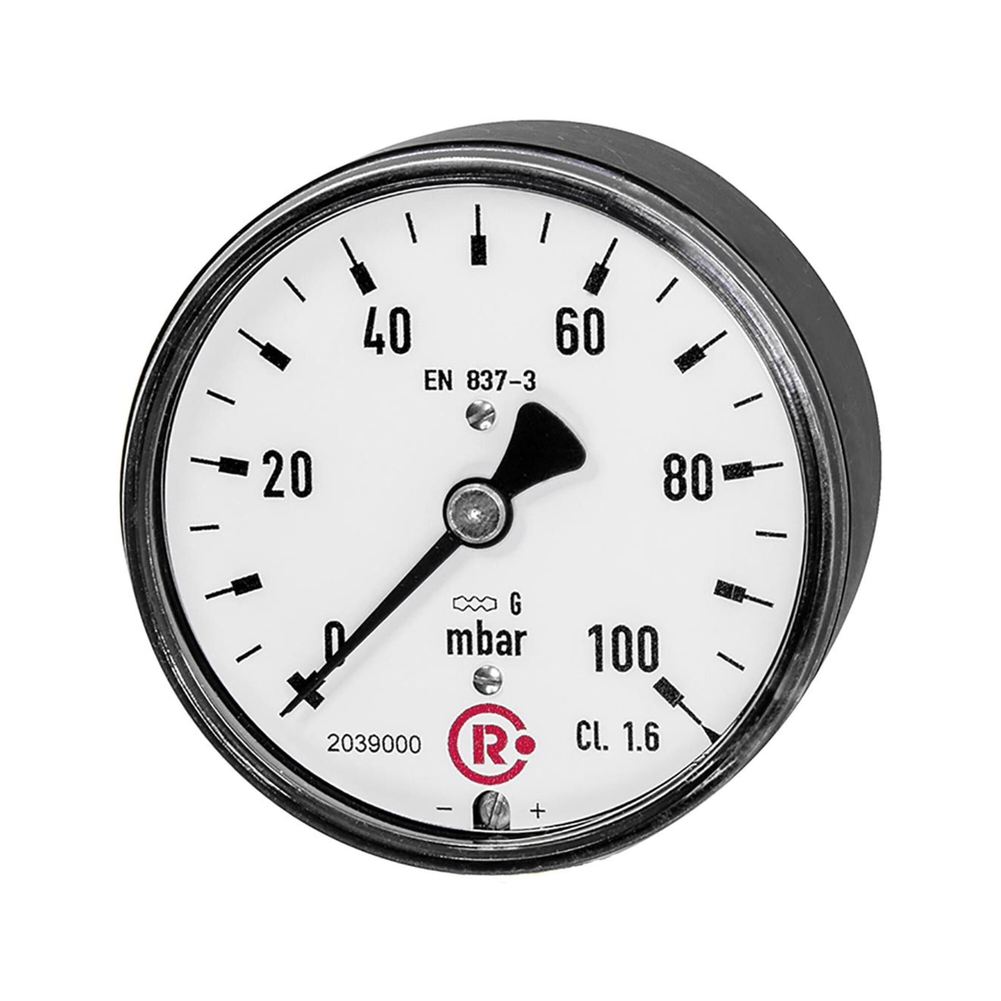 Riegler Kapselfedermanometer, G 1/4 hinten zentrisch, 0 - 160 mbar, Ã ̃ 63, 5824-R