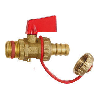 Riegler KFE-vanne à boisseau sphérique, laiton brut, G 1/2, embout LW 13