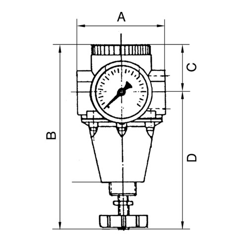 Riegler Konstant-Druckregler inkl. Manometer, BG 1, G 3/8, 0,5 - 6 bar