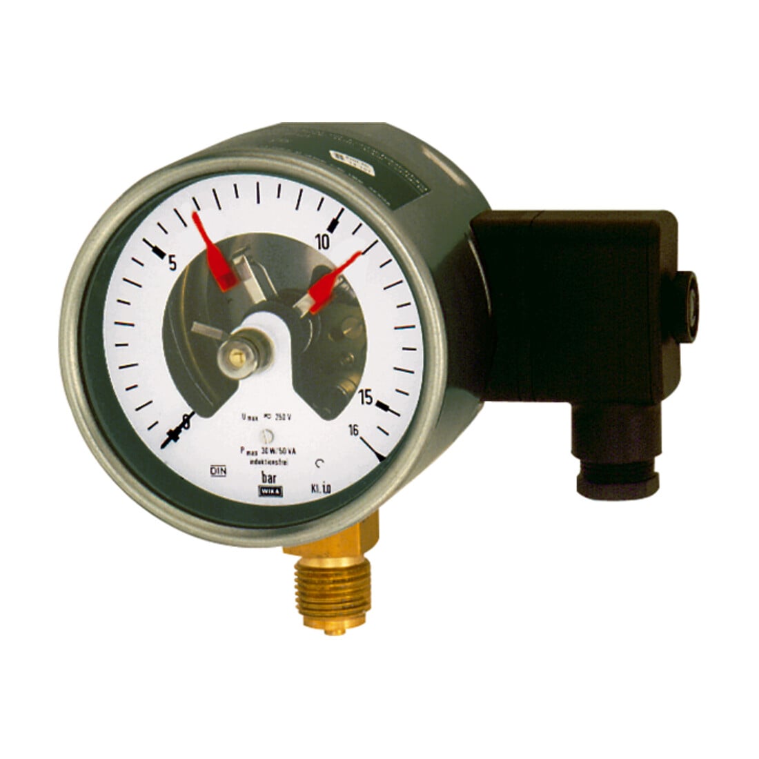 Riegler Kontaktmanometer, G 1/2 radial unten, Messber. 0 - 1,0 bar, Ø 160