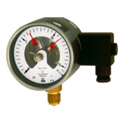 Riegler Kontaktmanometer, G 1/2 radial unten, Messber. 0-16,0 bar, Ø 100