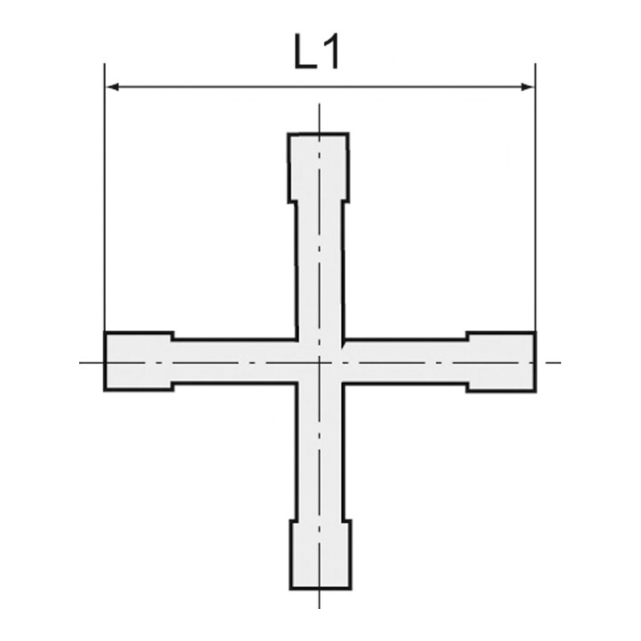 Riegler Kreuz-Schlauchverbindungsstutzen, für Schlauch LW 6 mm, Messing