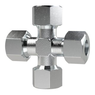 Riegler Kreuz-Verschraubung, Rohr-AÃ˜14mm, Stahl verz.