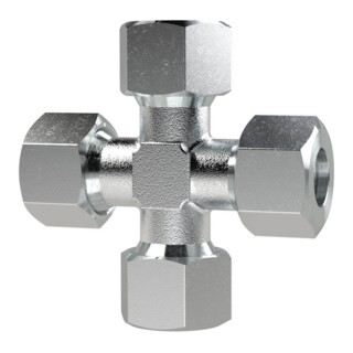 Riegler Kreuz-Verschraubung, Rohr-AÃ˜22mm, Stahl verz.