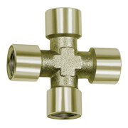 Riegler Kreuzstück, 4 x innen, G 1/4, SW 13, Messing vernickelt-1