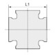 Riegler Kreuzstück, 4 x Innengewinde, G 1/2, Druck 16 bar, Messing blank