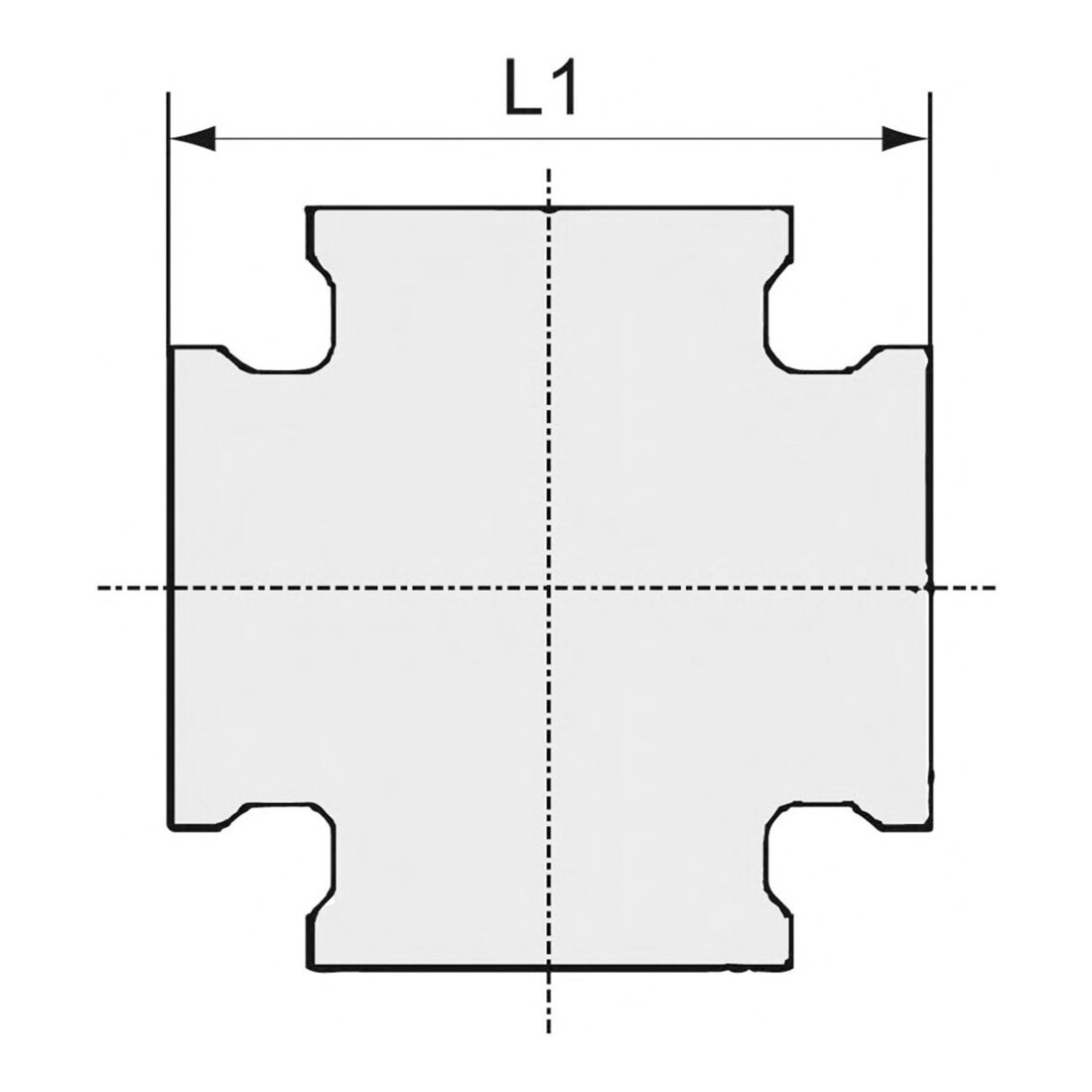 Riegler Kreuzstück, 4 x Innengewinde, G 1/2, Druck 16 bar, Messing blank