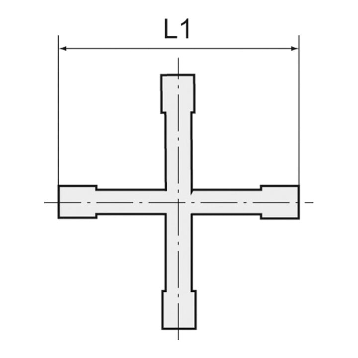 Riegler Kreuzverbindungsstutzen, für Schlauch LW 12 mm, POM