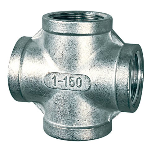 Riegler Kreuzverteiler, 4 x innen, Rp 1/8, Edelstahl 1.4408