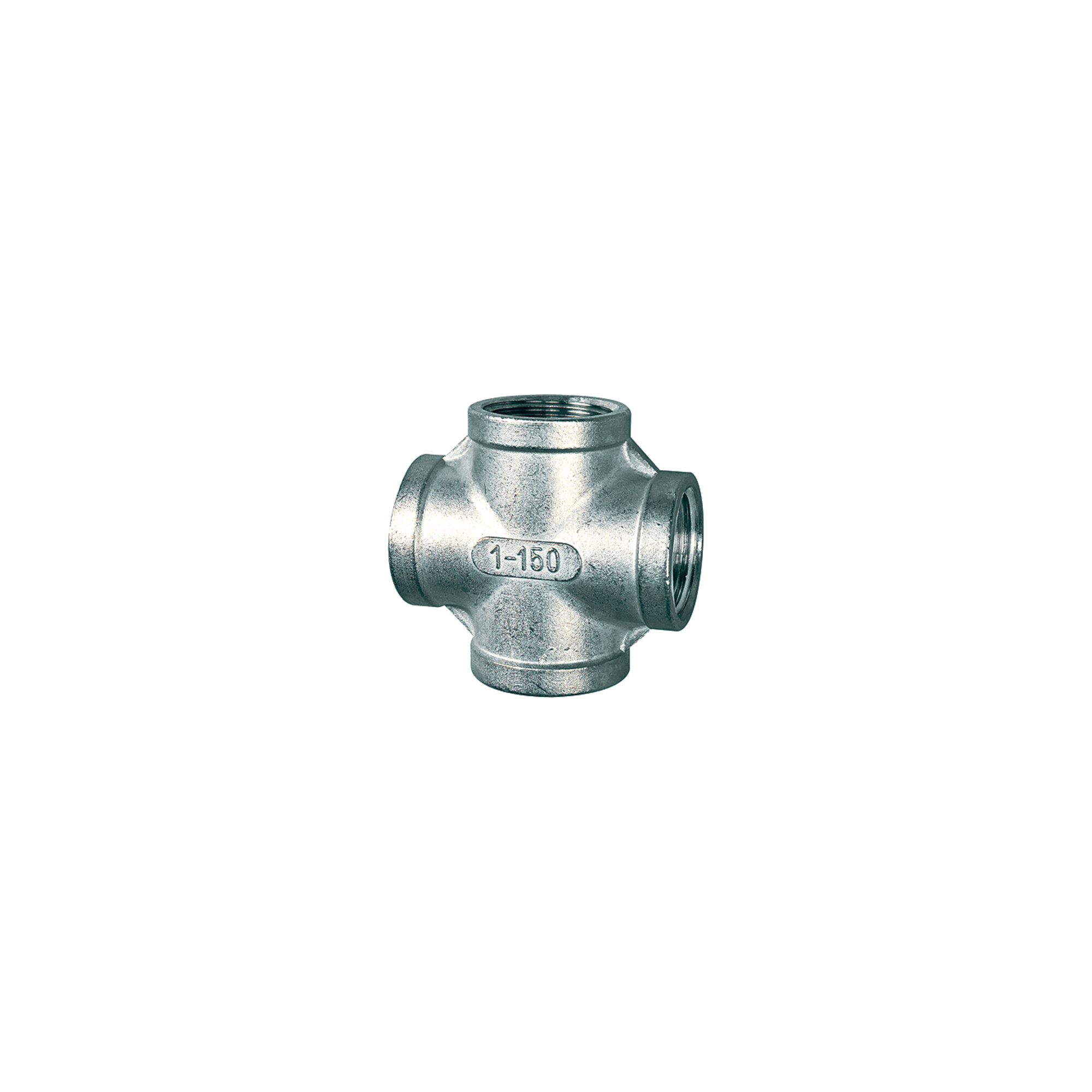 Riegler Kreuzverteiler, 4 x innen, Rp 3/8, Edelstahl 1.4408