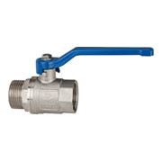 RIEGLER Kugelhahn »valve line«, Handhebel blau, MS vernickelt